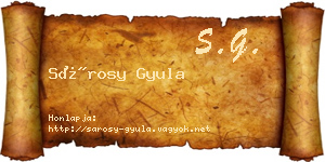 Sárosy Gyula névjegykártya