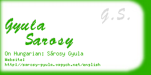gyula sarosy business card
